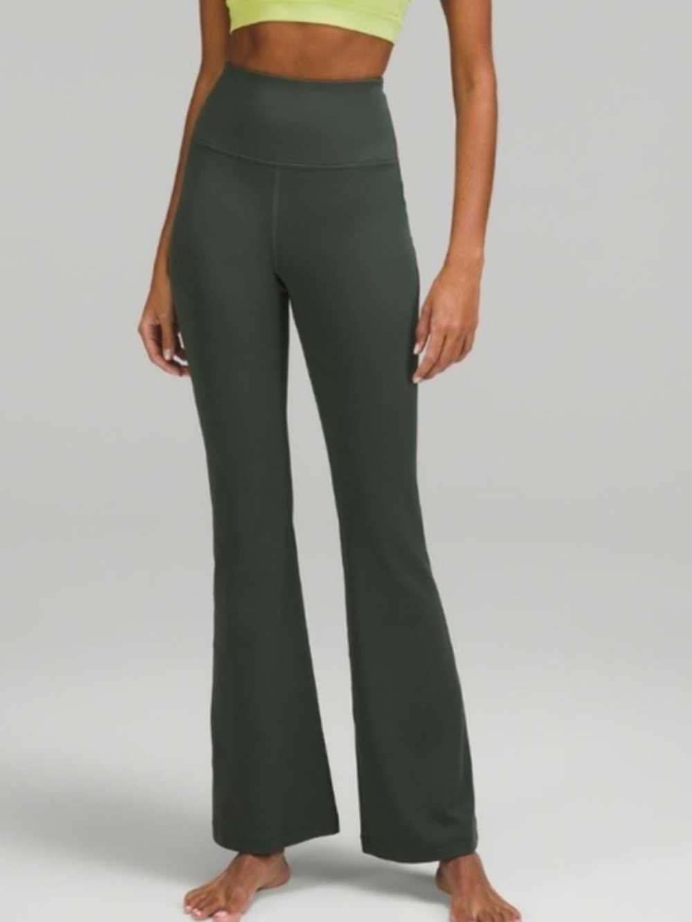 lululemon athletica Groove Pant High-Rise Flare in Olive Green